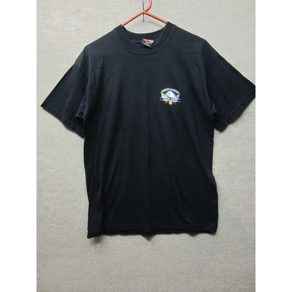 Harley-Davidson Dublin Ireland Graphic T-Shirt Mens Large Black Eagle Flags L